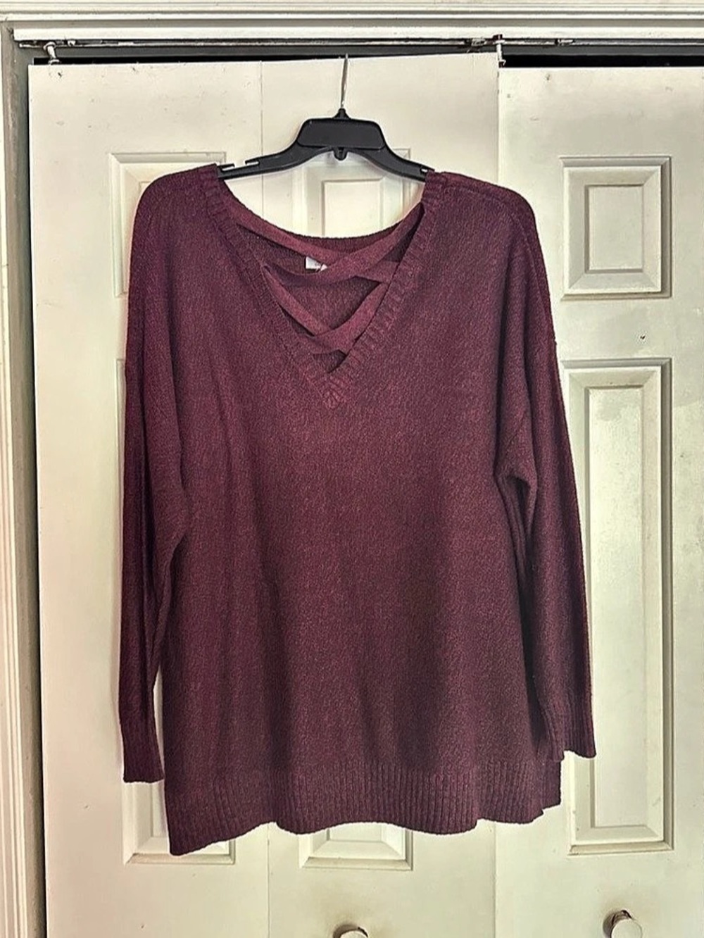 Arizona V-Neck Sweater in Purple Size 2X Like New